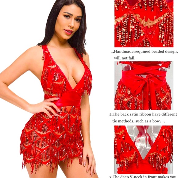 Sequin Red Dress ✨ - Picture 2 of 5